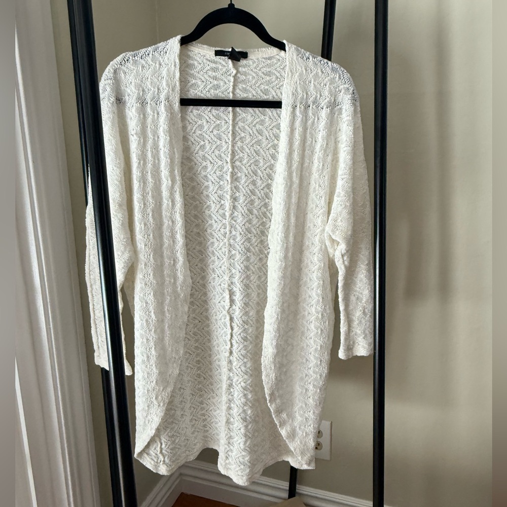 Lace Knit Open Front Cardigan